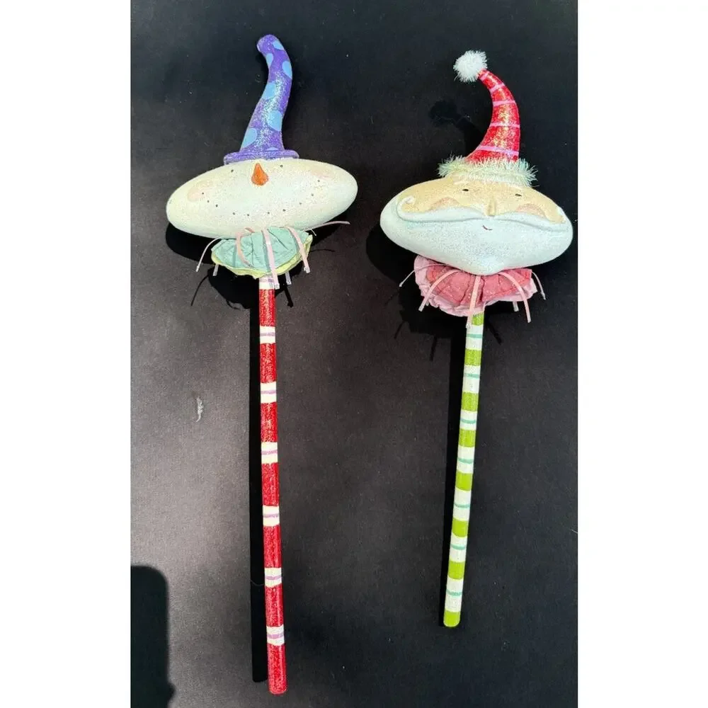 2 Midwest Of Cannon Falls Snowman Whimsical Christmas ornaments -Lo10